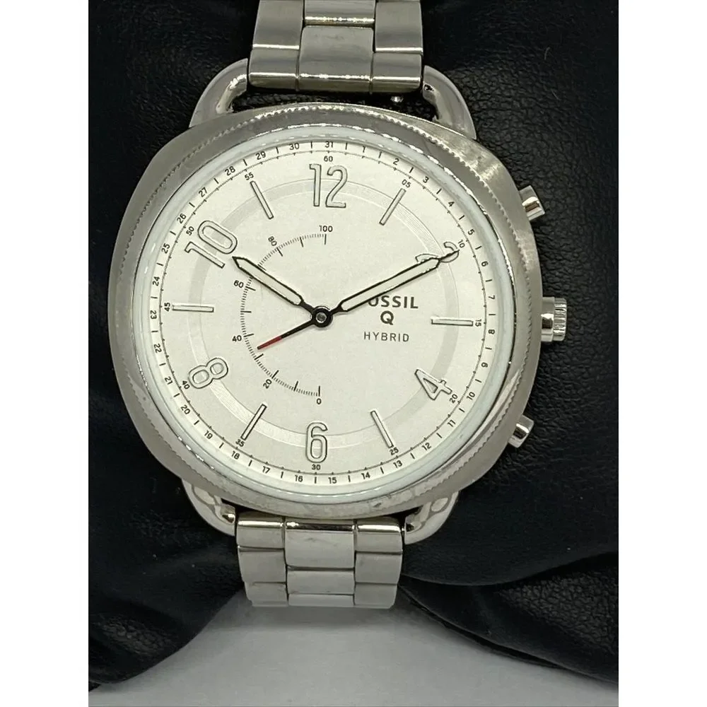 Fossil FTW1202 Women Stainless Steel Analog Silver Dial Hybrid Smartwatch JK26